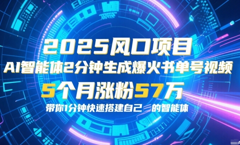 AI智能体2分钟一键生成爆火书单号原创视频，5个月涨粉57w，带你零代码1分钟搭建智能体-副业网创