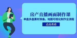 房产直播画面制作课，单盘多盘素材准备，地图可视化制作全流程-副业网创
