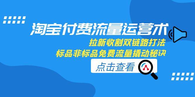 淘宝付费流量运营术，拉新收割双链路打法，标品非标品免费流量撬动秘诀-副业网创