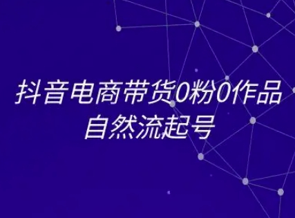 抖音电商带货0粉0作品自然流起号，抖音电商教程-副业网创