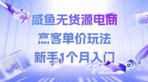 咸鱼无货源电商,高客单价玩法,新手1个月入门-副业网创