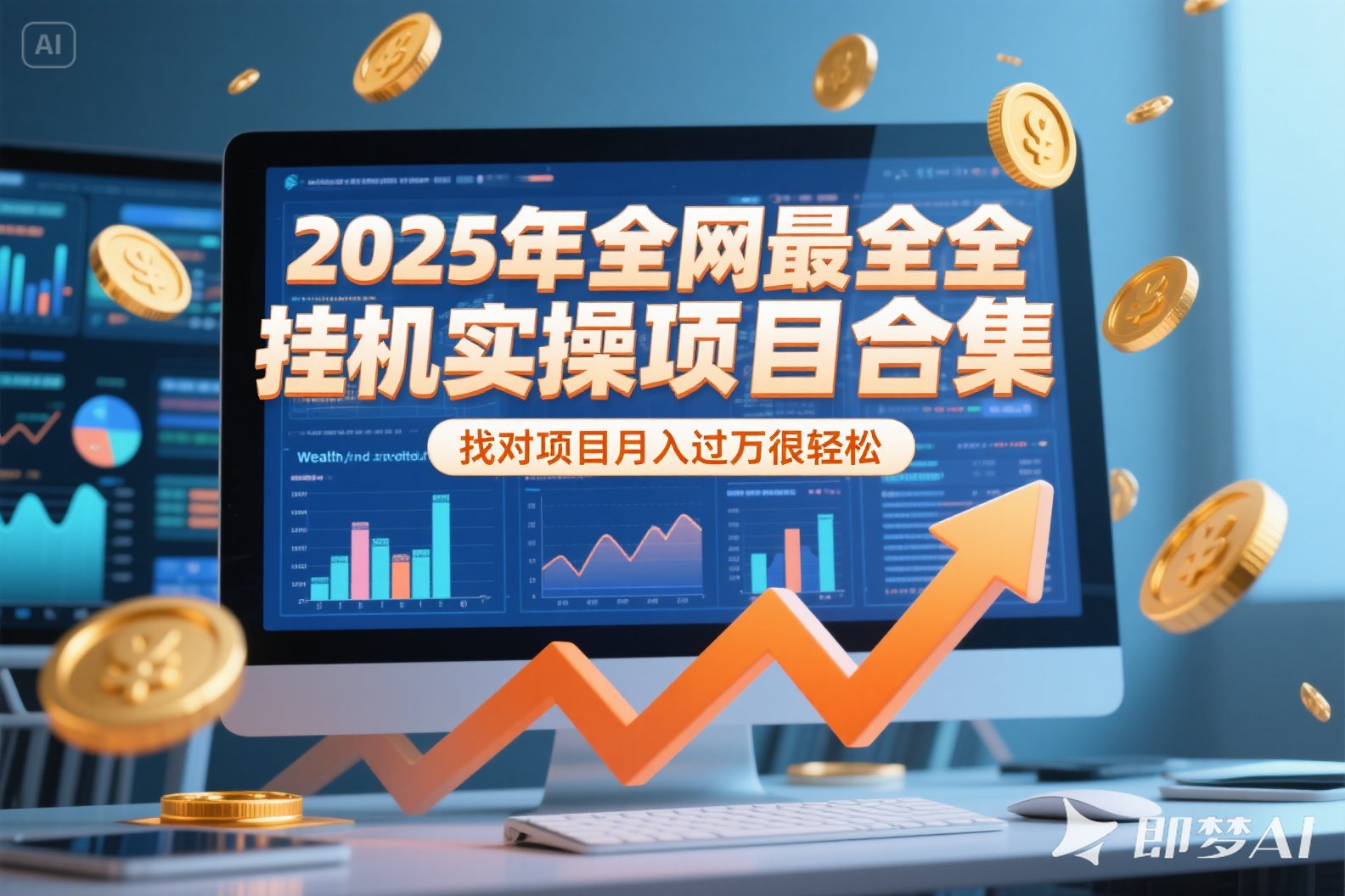 2025年挂机实操项目实操演练，挂机类型，AI直播类型，轻资产创业类型…-副业网创
