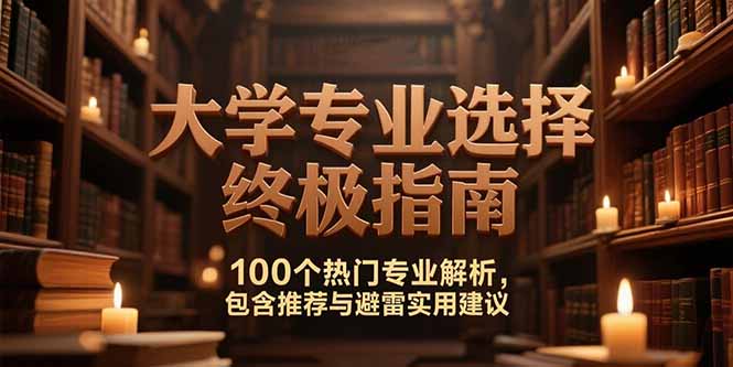 付费文：大学专业选择终极指南,100个热门专业解析,包含推荐与避雷实用建议-副业网创