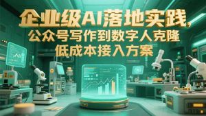 企业级AI落地实践,公众号写作到数字人克隆,低成本接入方案-副业网创