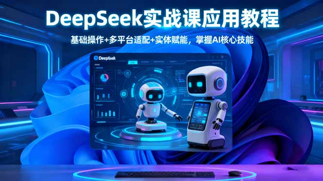 DeepSeek实战课应用教程、基础操作+多平台适配+实体赋能，掌握AI核心技能-副业网创