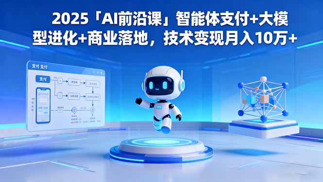 2025「AI前沿课」智能体支付+大模型进化+商业落地,技术变现月入10万+-副业网创