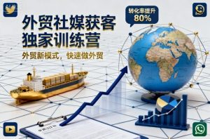 外贸社媒获客独家训练营，外贸新模式，快速做外贸-副业网创