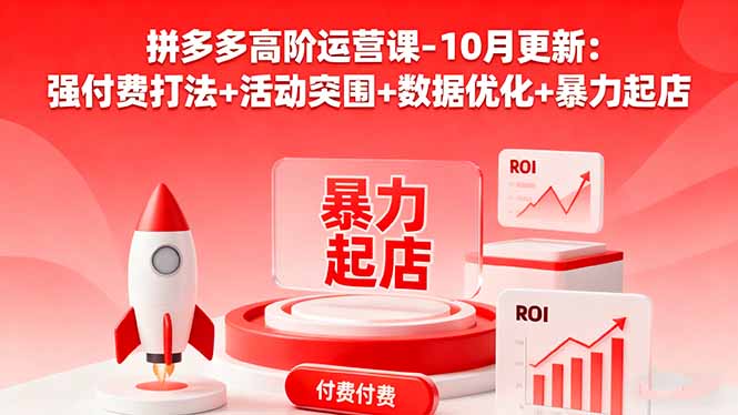 拼多多高阶运营课-10月更新:强付费打法+活动突围+数据优化+暴力起店-副业网创