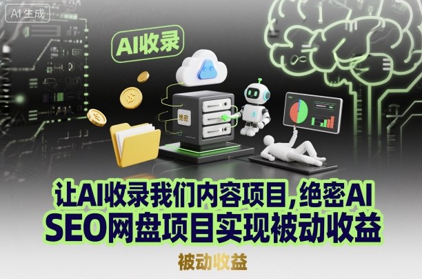 让AI收录我们内容项目,绝密AI SEO网盘项目实现被动收益-副业网创