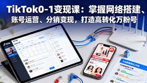 TikTok0-1变现课:掌握网络搭建、账号运营、分销变现,打造高转化万粉号-副业网创