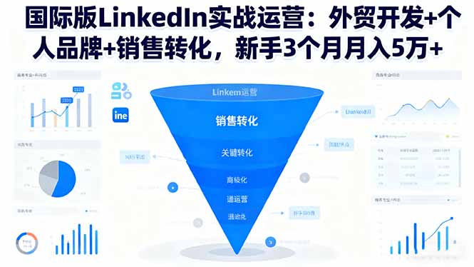 国际版LinkedIn实战运营:外贸开发+个人品牌+销售转化,新手3个月月入5万+-副业网创
