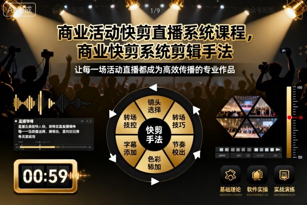 商业活动快剪直播系统课程,商业快剪系统剪辑手法-副业网创
