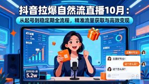 抖音拉爆自然流直播10月:从起号到稳定期全流程,精准流量获取与高效变现-副业网创