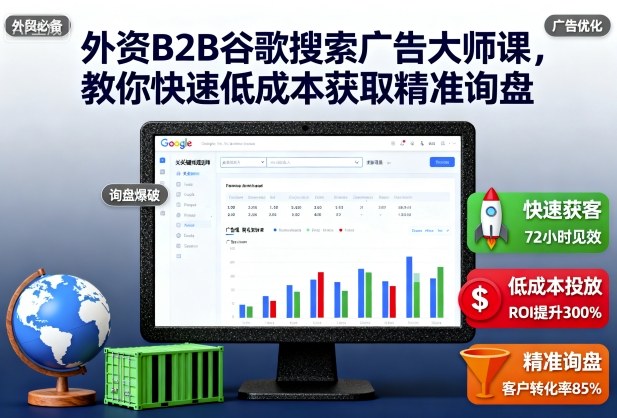 外资B2B谷歌搜索广告大师课，教你快速低成本获取精准询盘-副业网创
