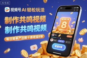 视频号AI轻松玩法，制作共鸣视频，每日简单产出数十条收益8张-副业网创