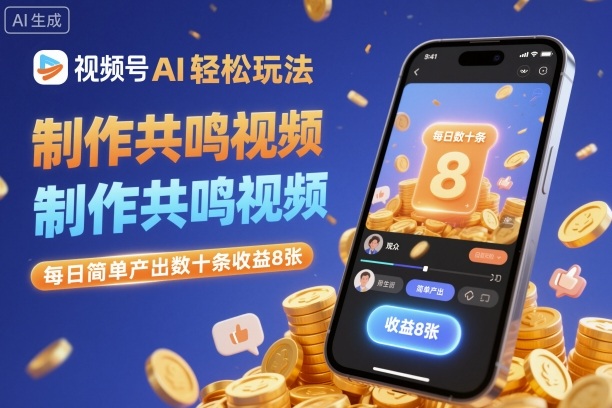 视频号AI轻松玩法,制作共鸣视频,每日简单产出数十条收益8张-副业网创