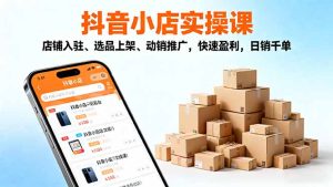 2025抖音小店实操课，店铺入驻、选品上架、动销推广，快速盈利，日销千单-副业网创