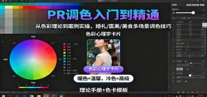PR调色入门到精通：从色彩理论到案例实操，婚礼/医美/美食多场景调色技巧-副业网创