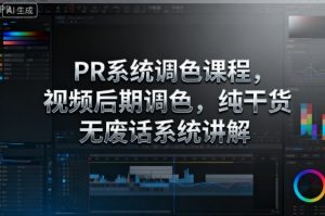 PR系统调色课程，视频后期调色，纯干货无废话系统讲解-副业网创
