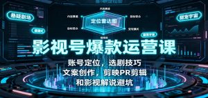 影视号爆款运营课：账号定位，选剧技巧，文案创作，剪映PR剪辑和影视解说避坑-副业网创