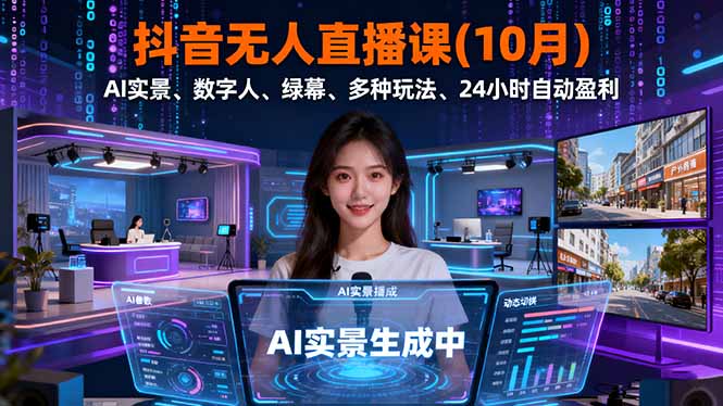 抖音无人直播课(10月-副业网创