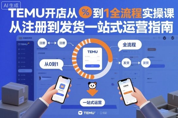 TEMU开店从0到1全流程实操课,从注册到发货一站式运营指南-副业网创