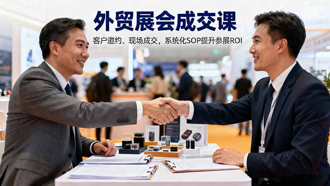 外贸展会成交课,含目标制定、客户邀约、现场成交,系统化SOP提升参展ROI-副业网创