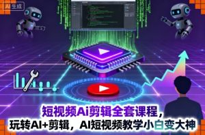 短视频Ai剪辑全套课程,玩转AI+剪辑,AI短视频教学小白变大神-副业网创