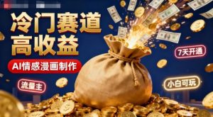 公众号冷门赛道,用AI做情感漫画,7天开通流量主,操作简单,小白可玩-副业网创