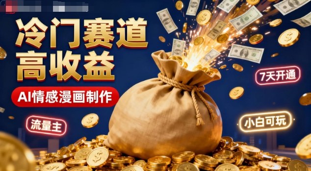 公众号冷门赛道,用AI做情感漫画,7天开通流量主,操作简单,小白可玩-副业网创