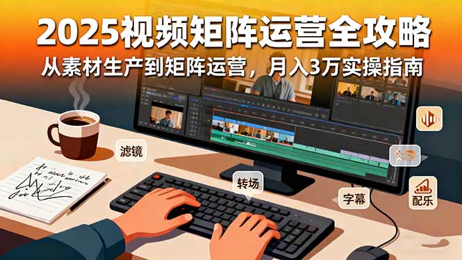 2025短视频矩阵运营全攻略:从素材生产到矩阵运营,月入3万实操指南-副业网创