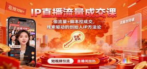 IP直播流量成交课：偷流量+脚本控成交，线索驱动的创始人IP方法论-副业网创