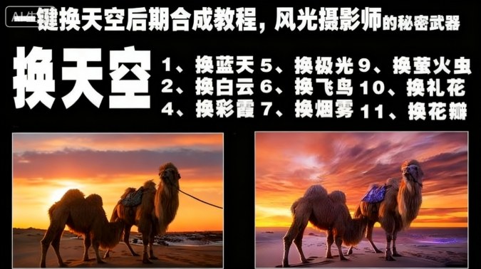 一键换天空后期合成教程，风光摄影师的秘密武器-副业网创