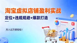 淘宝虚拟店铺盈利实战：定位+违规规避+爆款打造，月入过万很轻松！-副业网创