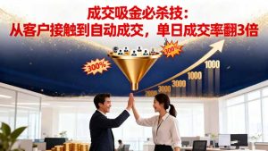 吸金成交营销必杀技:从客户接触到自动成交,单日成交率翻3倍-副业网创