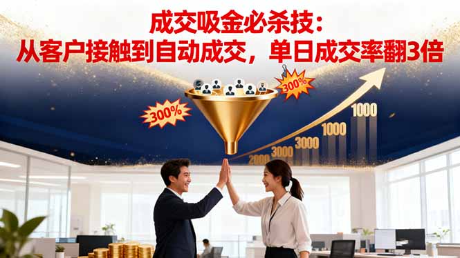 吸金成交营销必杀技:从客户接触到自动成交,单日成交率翻3倍-副业网创