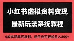 2025小红书虚拟资料最新开店运营教程,搜索流变现玩法,一人多店0成本...-副业网创