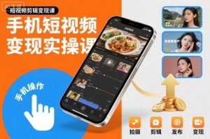 手机短视频变现实操课，短视频剪辑变现课-副业网创