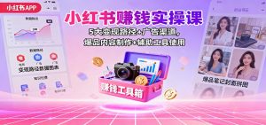 小红书赚钱实操课：5大变现路径+广告渠道，爆品内容制作+辅助工具使用-副业网创