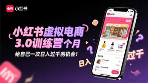 小红书虚拟电商3.0训练营：2025最后1个月，给自己一次日入过千的机会！-副业网创