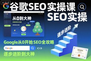 谷歌SEO实操课，Google从0开始SEO全攻略，逐步进阶到大神-副业网创