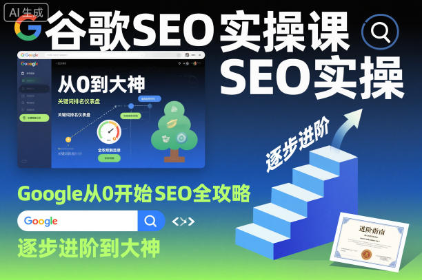 谷歌SEO实操课，Google从0开始SEO全攻略，逐步进阶到大神-副业网创