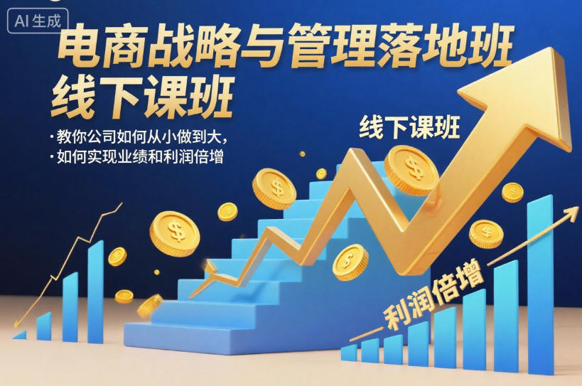 电商战略与管理落地班线下课,教你公司如何从小做到大,如何实现业绩和利润倍增【录音】-副业网创