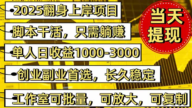 2025翻身上岸项目脚本干活,内部客户经理内部开号,单人日收益1000-300...-副业网创