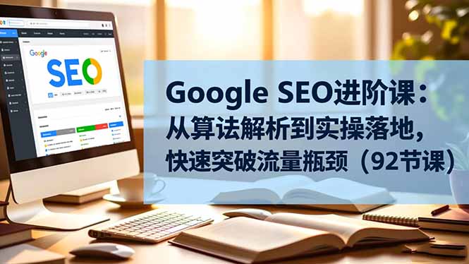 Google SEO进阶课:从算法解析到实操落地,快速突破流量瓶颈(92节课-副业网创