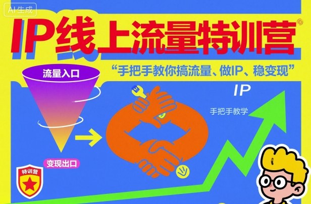 IP线上流量特训营，手把手教你搞流量、做IP、稳变现-副业网创