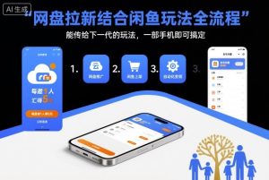 网盘拉新结合闲鱼玩法全流程，能传给下一代的玩法，一部手机即可搞定(附入口渠道以及实操教程)-副业网创