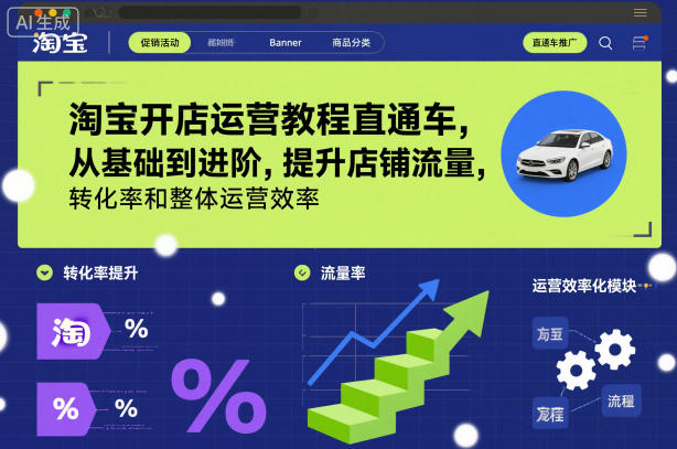 淘宝开店运营教程直通车,从基础到进阶,提升店铺流量,转化率和整体运营效率(更新11月)-副业网创