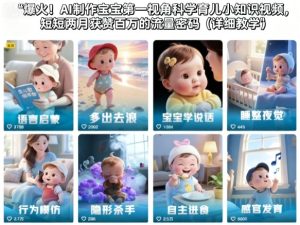 爆火!AI制作宝宝第一视角科学育儿小知识视频,短短两月获赞百万的流量密码(详细教学)-副业网创