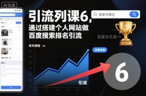 引流系列课6，通过搭建个人网站做百度搜索排名引流-副业网创